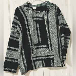 Mexican Poncho Baja Hoodie Surfer Skater Pullover Classic RASTA adult Xsmall